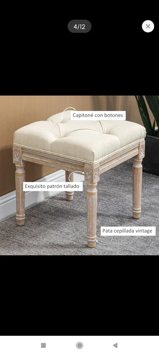 Reposapiés asiento de salón/tocador/dormitorio