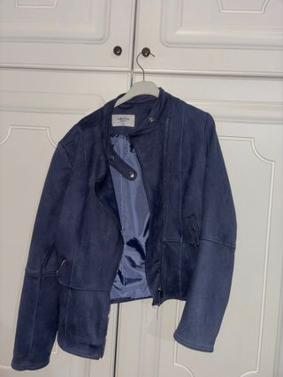 Giubbotto camoscio blu