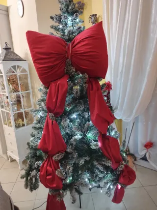 Fiocco grande rosso albero di Natale