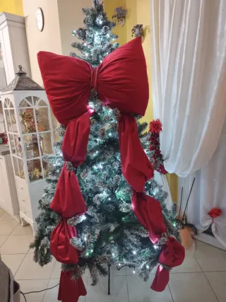 Fiocco grande rosso albero di Natale