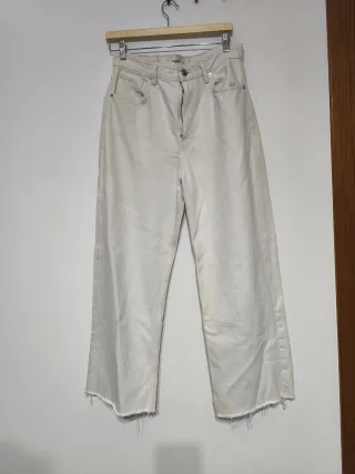 Pantalón ancho beige