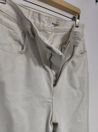 Pantalón ancho beige