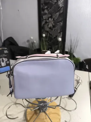 Bolso Cartera Gris y Rosa