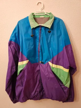Chaqueta Vintage Colorida, cortavientos
