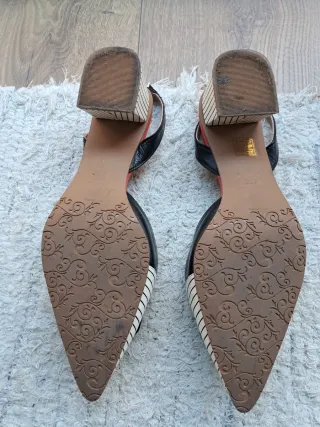 Zapatos Brenda Zaro Piel Destalonados Tacón Medio