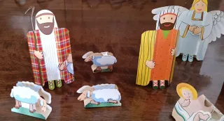 Belén 11 figuras cartón plegables