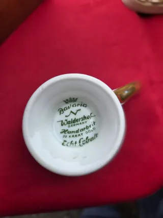 Set 8 Tazzine Porcellana Vintage Blu Oro