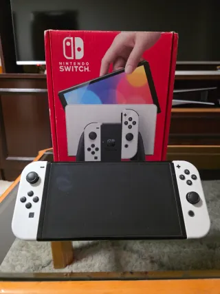 Nintendo Switch OLED Blanca+Mando Pro+micro sd 256