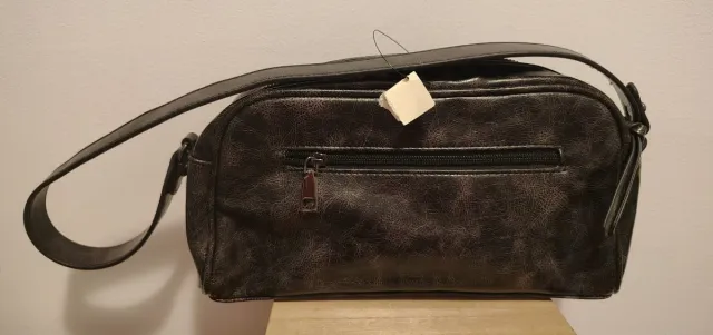 Bolso bandolera negro cuero sintético