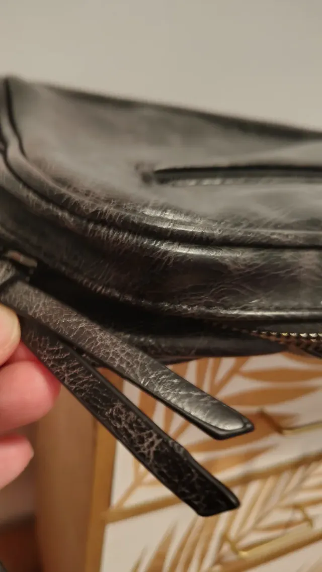 Bolso bandolera negro cuero sintético