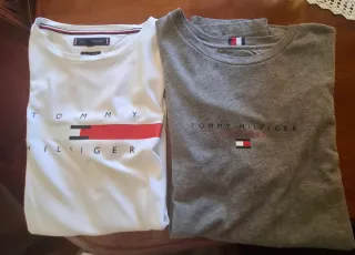 Tommy Hilfiger T-shirt Uomo Grigio e Bianca