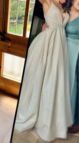 Vestido de Novia Plateado Brillante