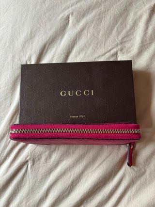 Cartera Gucci Original Piel Rosa Cremallera
