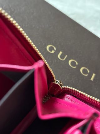 Cartera Gucci Original Piel Rosa Cremallera