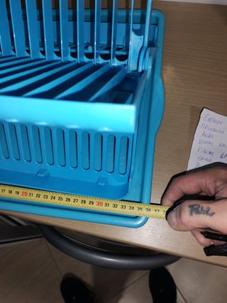 Escurreplatos azul de plástico