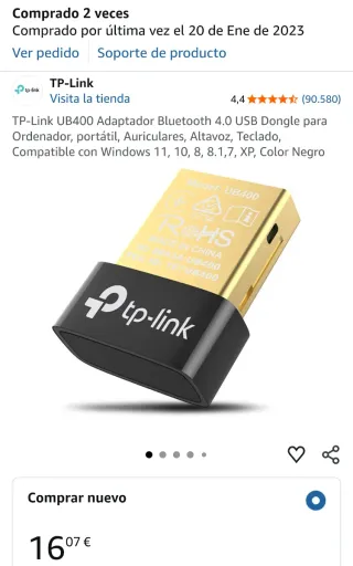 Adattatore Bluetooth TP-Link UB400 USB Nero