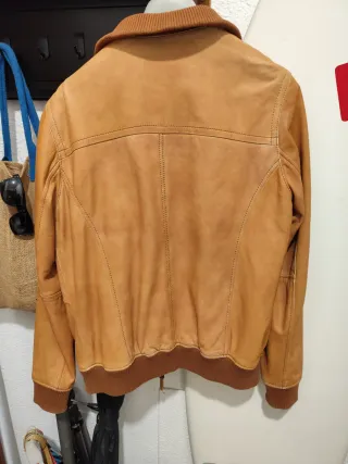 Cazadora Piel Talla M Marrón