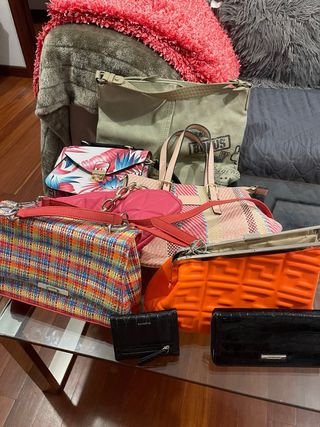 Lote 6 bolsos y dos carteras