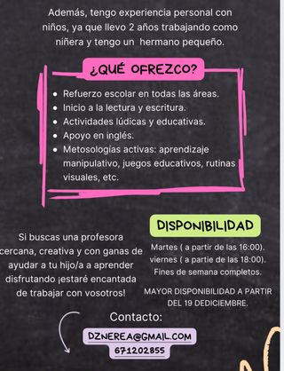 Profesora de clases particulares