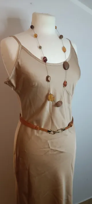 Vestito lungo raso champagne