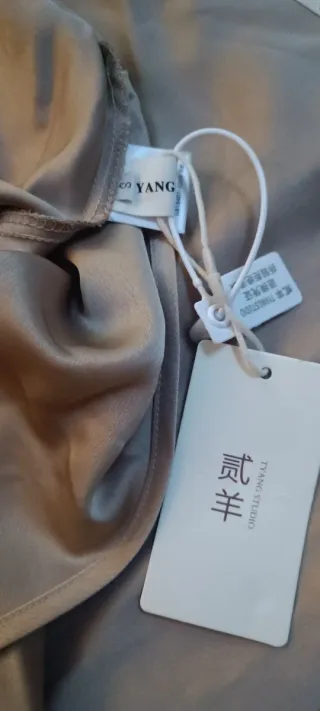 Vestito lungo raso champagne