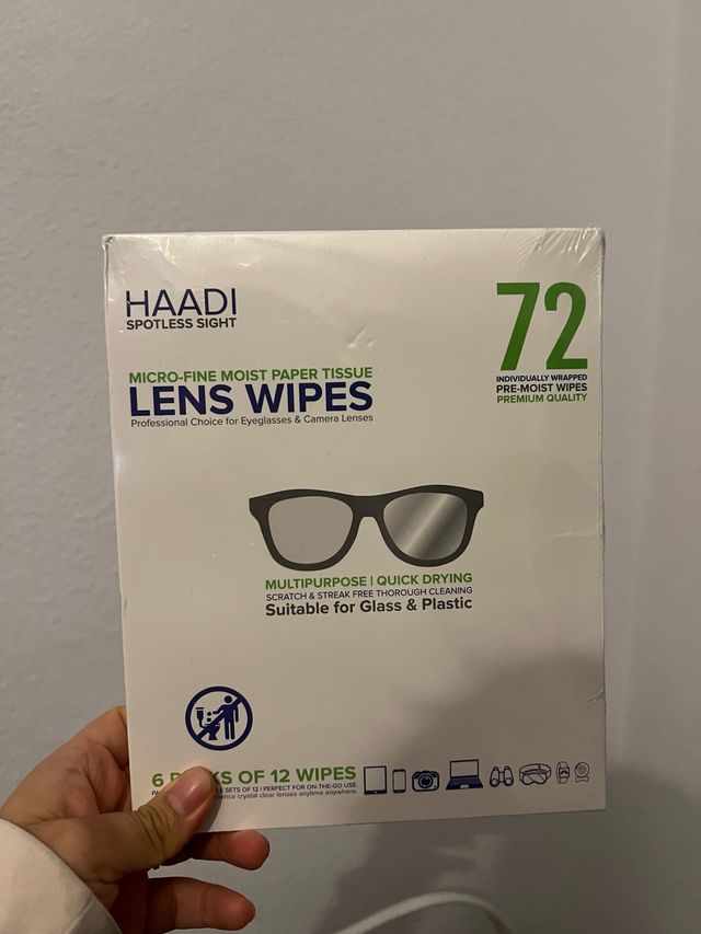 HAADI Lens Wipes - 72 Unidades limpiador de gafas