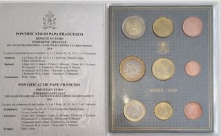 Vaticano 2020 Euroset 9 Monedas con 5€ Bimetalica