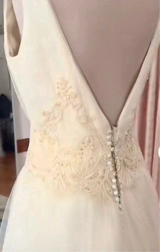 Vestido de Novia Beige y Blanco