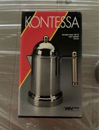 Moka Kontessa Acciaio Inox 18/12 Manici Dorati 6x8