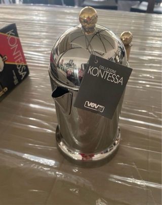 Moka Kontessa Acciaio Inox 18/12 Manici Dorati 6x8