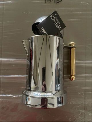 Moka Kontessa Acciaio Inox 18/12 Manici Dorati 6x8
