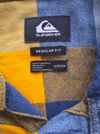 Camisa cuadros Quiksilver azul y amarillo