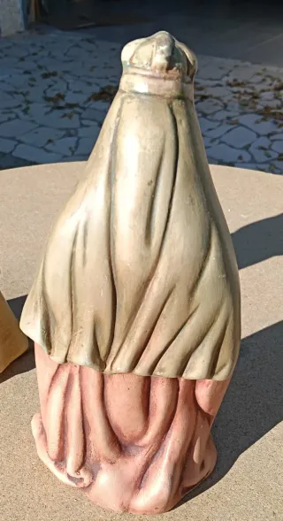 Figuras Belén de cerámica:  Rey Mago y pastor