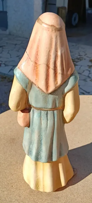 Figuras Belén de cerámica:  Rey Mago y pastor