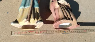 Figuras Belén de cerámica:  Rey Mago y pastor