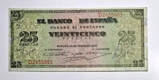 25 Pesetas 1938 Serie D245