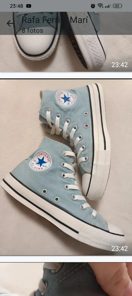 Converse All Star Azul Claro Talla X