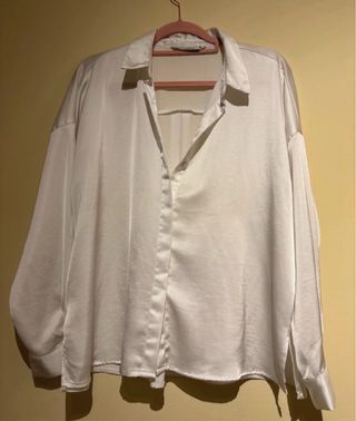 Camisa blanca satinada XL