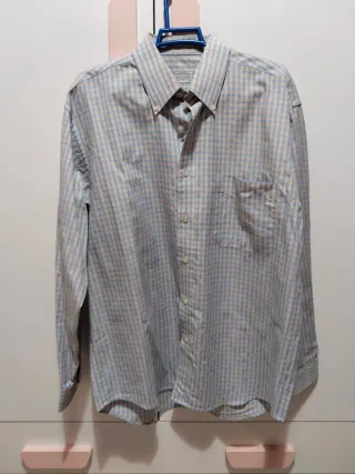 Camisa de cuadros hombre manga larga
