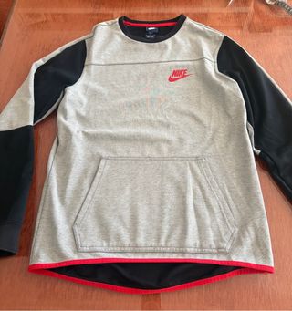 Sudadera Nike Talla S Gris, negra y roja