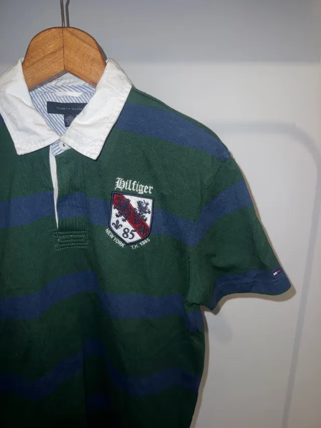 Polo Tommy Hilfiger Rayas Verde y Azul