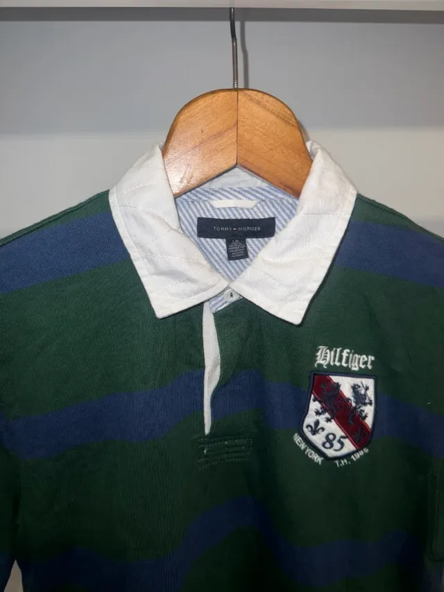 Polo Tommy Hilfiger Rayas Verde y Azul