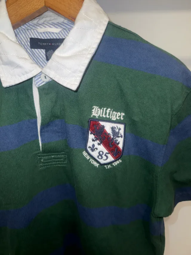 Polo Tommy Hilfiger Rayas Verde y Azul