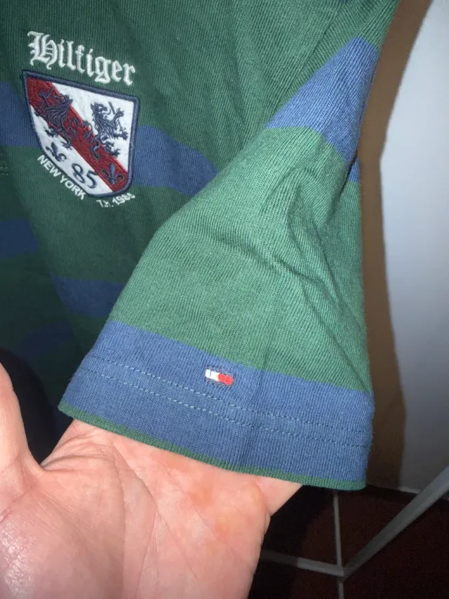 Polo Tommy Hilfiger Rayas Verde y Azul