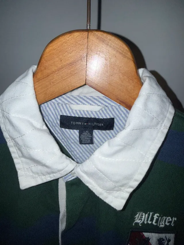 Polo Tommy Hilfiger Rayas Verde y Azul
