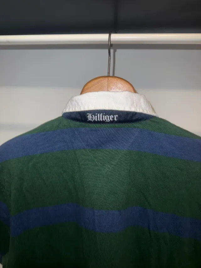Polo Tommy Hilfiger Rayas Verde y Azul