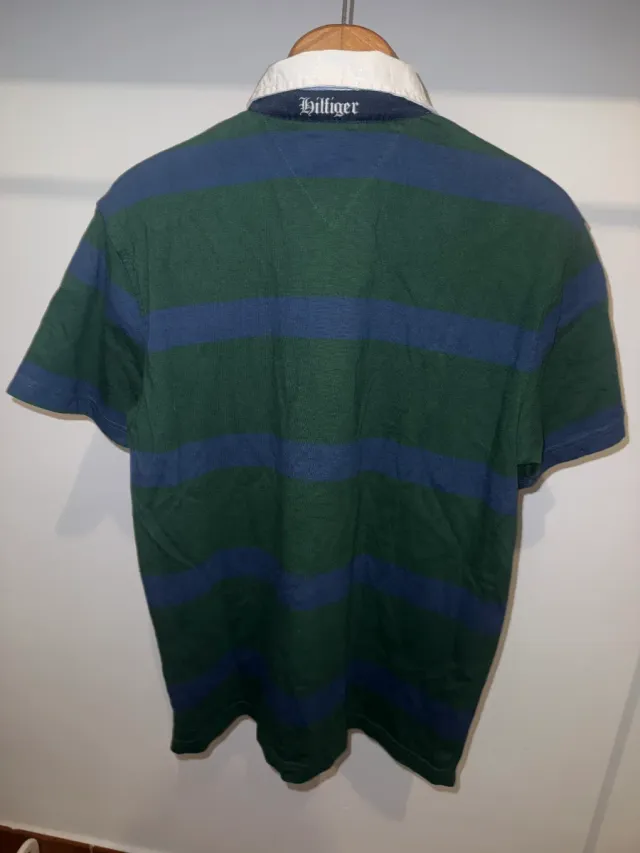 Polo Tommy Hilfiger Rayas Verde y Azul