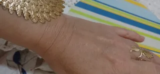 Brazalete y Anillo Ave Fénix Dorado