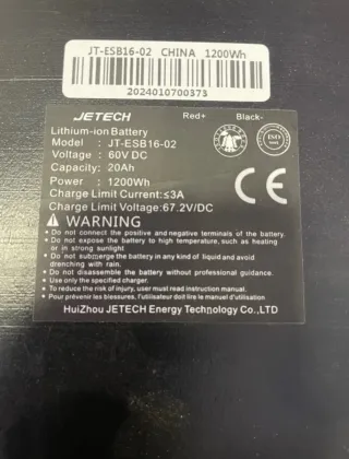 Batería Litio 60V 20Ah