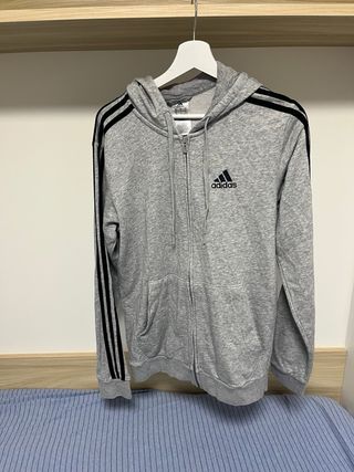 Sudadera Adidas Gris con Capucha